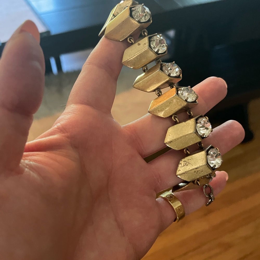 J. Crew Brass/Rhinestone Bracelet